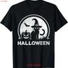Vintage Cute Witchy Cat And Pumpkin Halloween Charm T Shirt Vintage Soft Slightly Homme Streetwear Casual Graphic