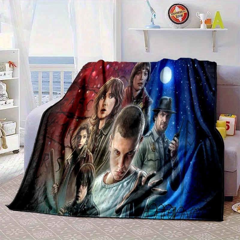 Stranger Sci-fi Adventure Blanket Flannel Blanket for Bed, Sofa, Camping, Hiking, Picnic Essentials, Gift for Family Fan Gifts