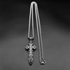 Vintage Gothic Punk Knight Sword Cross Pendant Necklace for Women Men Stainless Steel Silver Color Knife Chain Jewelry Gift