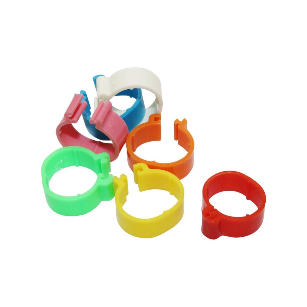140 Pcs Inner Diameter 1.6cm 7 Colors Plastic Open Type Buckle Chicken Duck Goose Foot Ring Poultry Farming Equipment