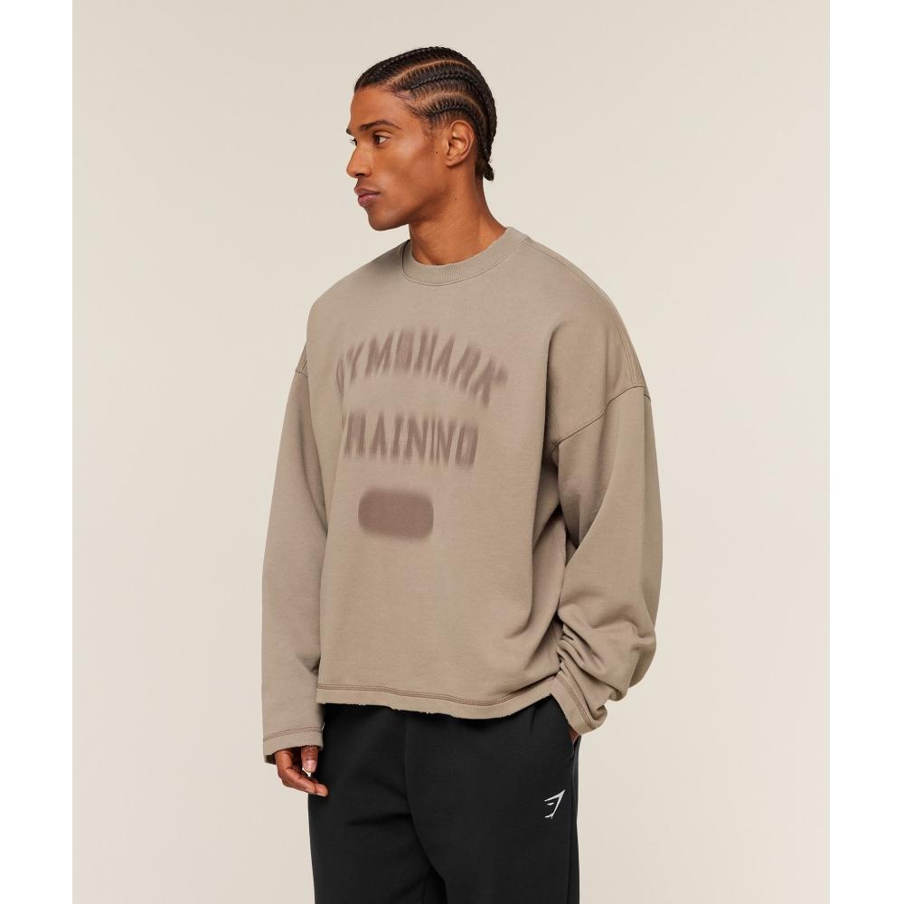 Gymshark Re Rack Crew Neck Pullover Lifestyle Braun A4c3l Nc0s