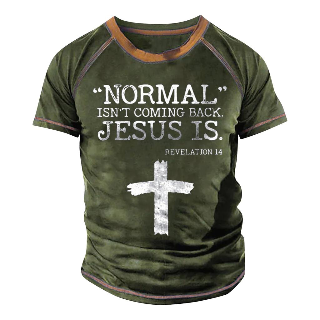 T-shirt Raglan pour hommes rétro à manches courtes col rond lettre impression hauts