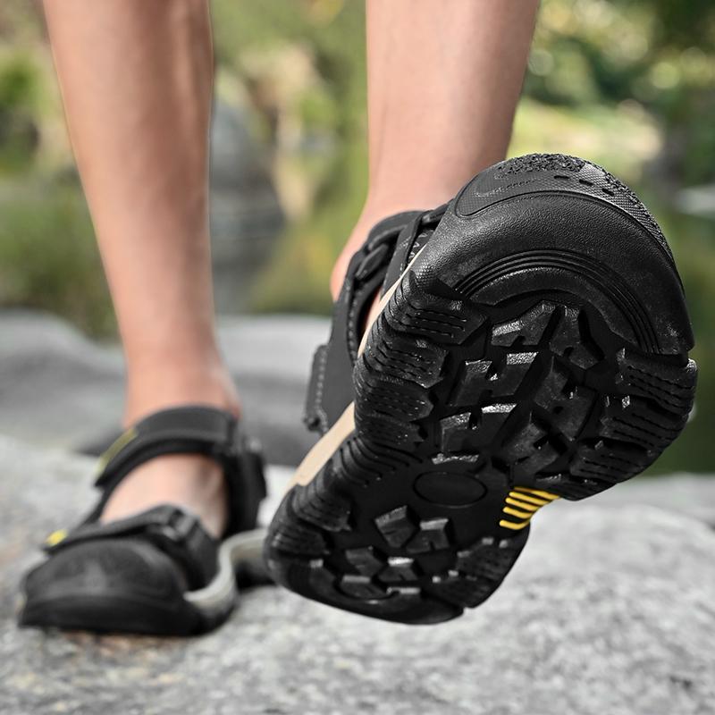 38-46 Summer Mens Genuine Leather Sandals  Beach Sandals Outdoor Sandals for Men Mens Genuine Leather Sandals Mens Closed Toe Sandals