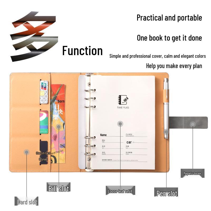Custom A5 Loose-Leaf Business Office Notebook & Diary Set with Logo