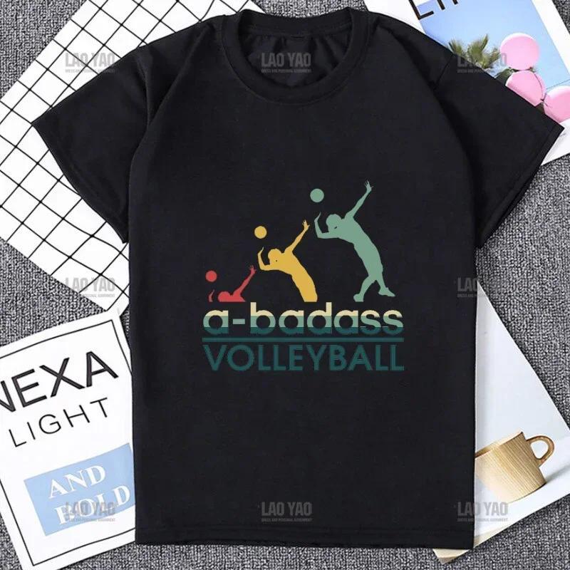 Farbenfrohes Volleyball Kurzarm Damen T-Shirt Harajuku Niedlich Bunter Ball Print Bequemes Herren T-Shirt Lässige Mode Lockeres T-Shirt