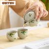 Hand-painted Osmanthus Travel Tea Set Boutique Hand Grasp Pot Tea Set Kit Antique 1 Pot 2 Cups Tea Maker Tote Bag Ornament Gifts