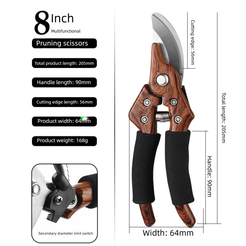

Острые и нескользящие секаторы для зеленых растений, цветов, садов, прививки и ландшафтного дизайна. Специализированный садовый инструмент. коричневый