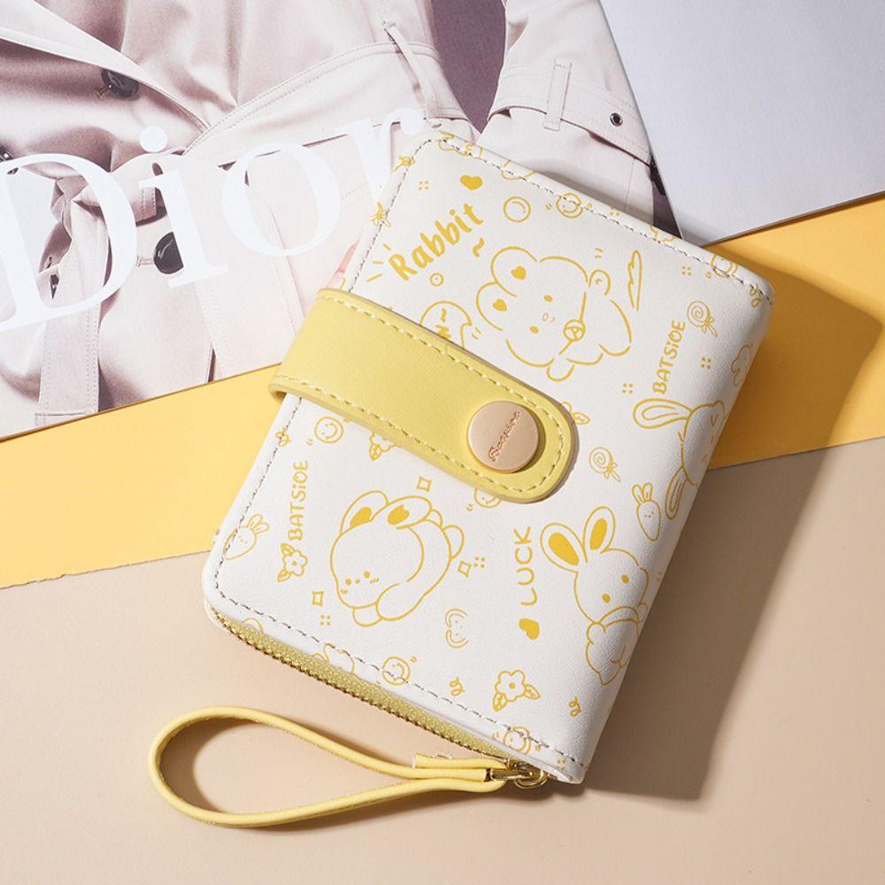 Candy Color Cute Rabbit Wallet Korean Style Small Zipper Wallet Lovely Short Coin Purse Shopping