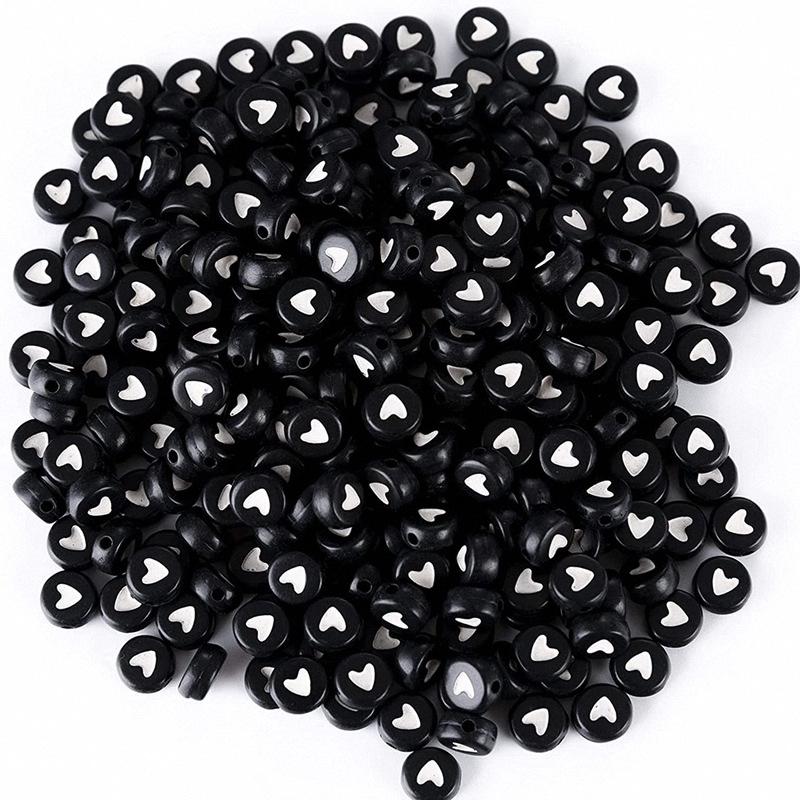 4x7mm Acrylic Colorful Peach Heart Beads, Heart-Shaped Round Beads for DIY Jewelry Accessories