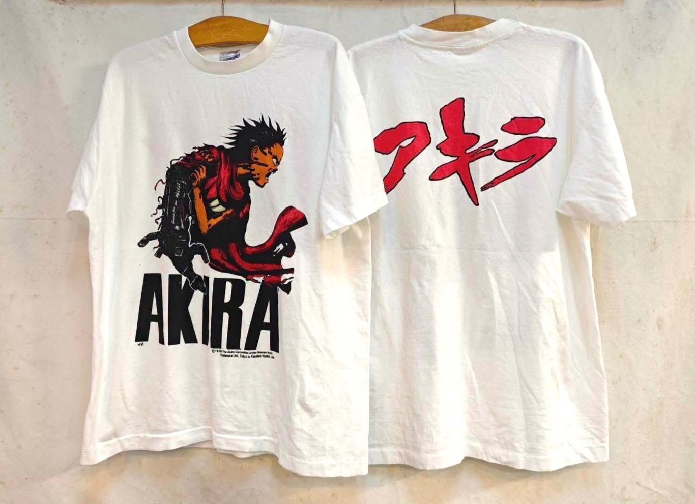 RARE Akira 80s Vintage Anime Cartoon White XL Single Stitch T-Shirt REPRINT Unisex T-Shirt S