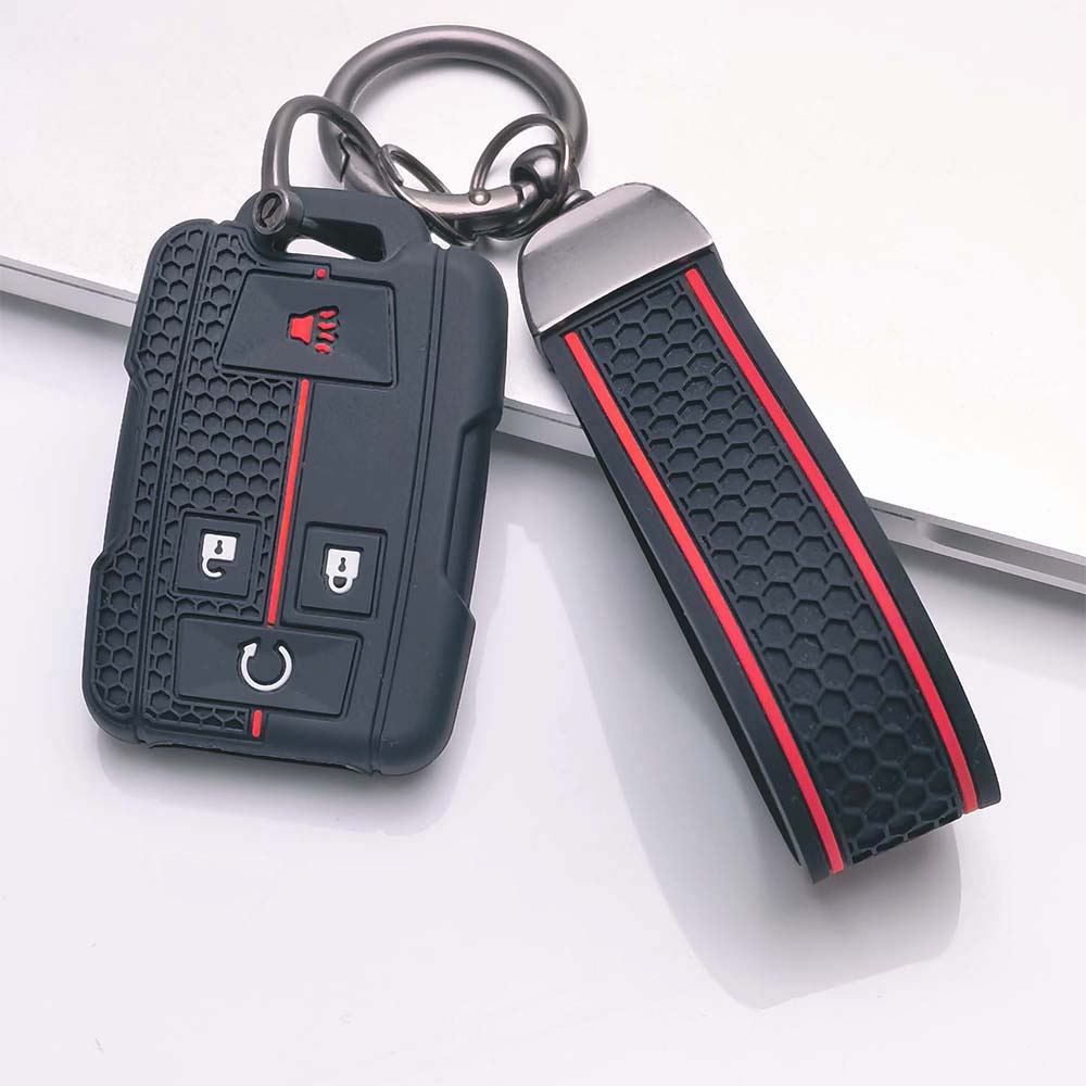 Housse de Porte-clés pour GMC 1500 Sierra 2500HD 3500HD Silverado avec Porte-clés Protection Anti-Rayures Protection Anti-Choc Texture Douce au Toucher