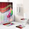 Christmas Waterproof Shower Curtain Four-Piece Combination Floor Mat Entrance Door Mat Bedroom Living Room Carpet