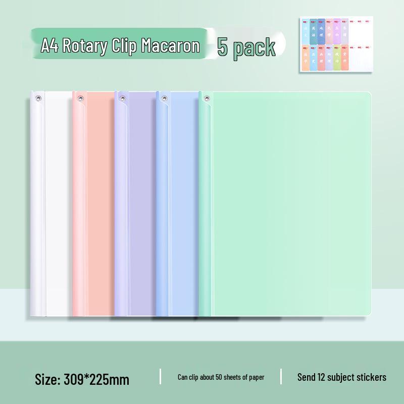 Baiyi Morandi A4 Transparent Resume Folder with Thick Triangle Rod Clip
