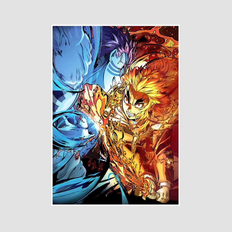 

Японский комикс фильм «Убийца демонов» поезд «Муген» аниме-постеры Kimetsu No Yaiba Белый бумажный постер Художественная роспись настенное украшение Фреска Домашний декор 30x21cm