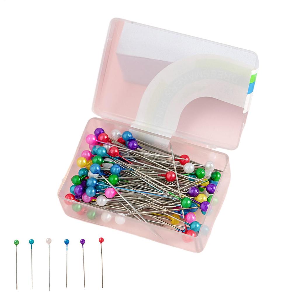 Sewing Pins 100 Piece 1.5in Pearlized Ball Head Quilting Straight Pins for Dressmaker DIY Crafts Jewelry Decoration Handmade