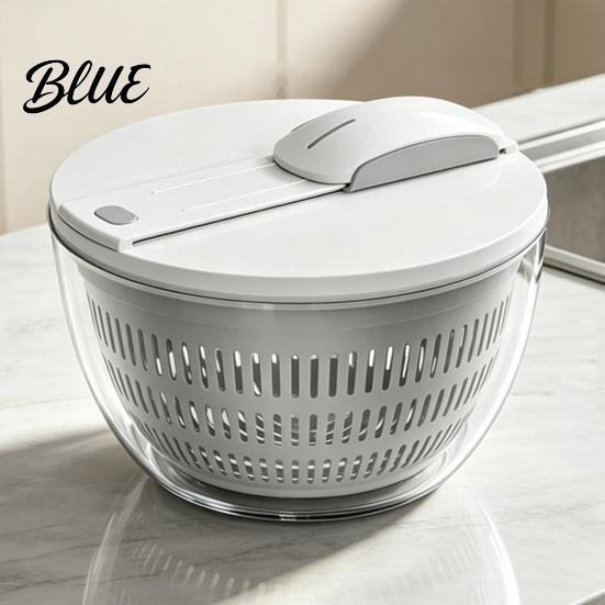Fruit Drain Basket with Lid Vegetable Salad Spinner Detachable Bowl And Mesh Design Manual Efficient Prep Tool Hand-Centrifugal Dehydration System,