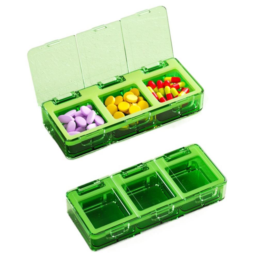 Large Capacity Portable Pill Box Waterproof Moisture-Proof Travel Medicine Case Transparent Flip Cover Sealed Pill Dispenser