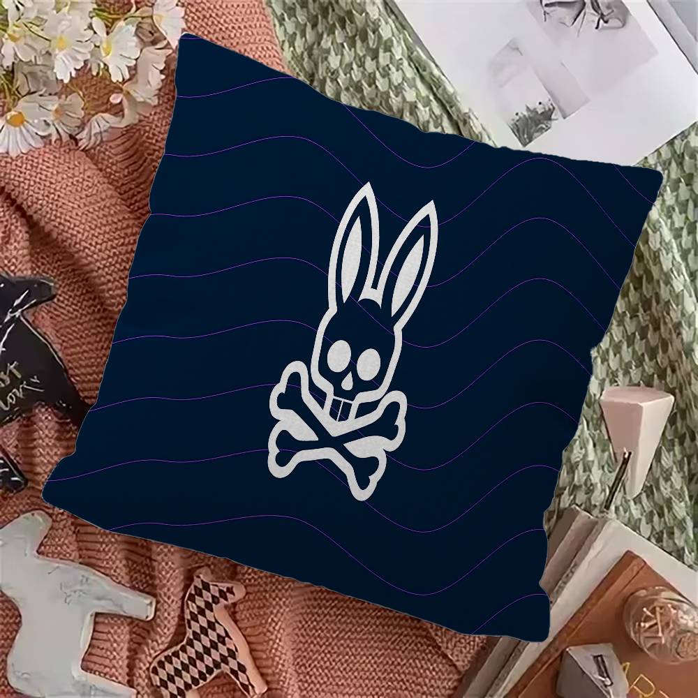 Luxury Fashion P-Psycho Bunny Pillowcase Toon Gift Cushion Cover Bedroom Home Sofa Chair Seat Decor Pillow Case