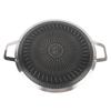 Koreansk grillpanne Rustfritt stål Non-stick Dobbelthåndtak Rund BBQ-grillplate for induksjonstopp Utendørs Camping Grill 38 cm/15,0 tommer