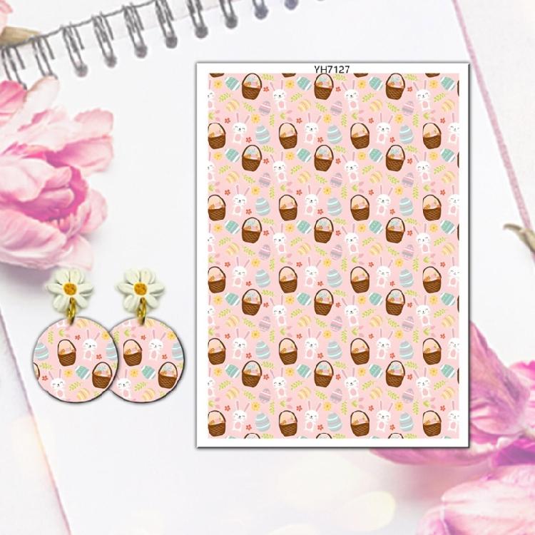 Clay Earrings Transfer Paper Easters Colored Eggs Printing Paper Water Soluble Transfer Decal Clay Transfer Sheets