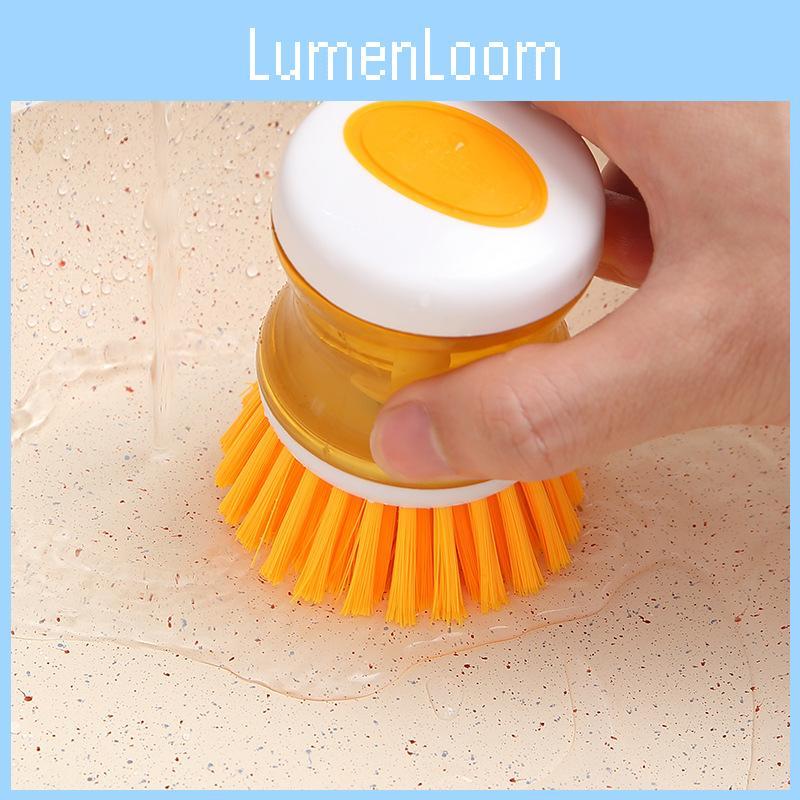 Plastic Dish Scrubber With Builtin Liquid Dispenser For Home Kitchen Use
