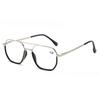 Metal Double-Bridge Square Frame Presbyopia Glasses Classic Oversized Frame Comfortable Blue Light Blocking Reading Glasses