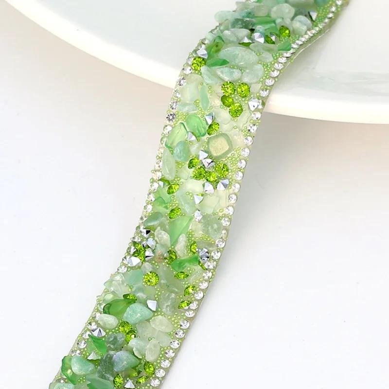 1yard/roll Self-Adhesive Rhinestone Trim Tape 2cm Wide Colorful Crystal Decor for Bridal Dress/Phone DIY Craft Sewing Accessory