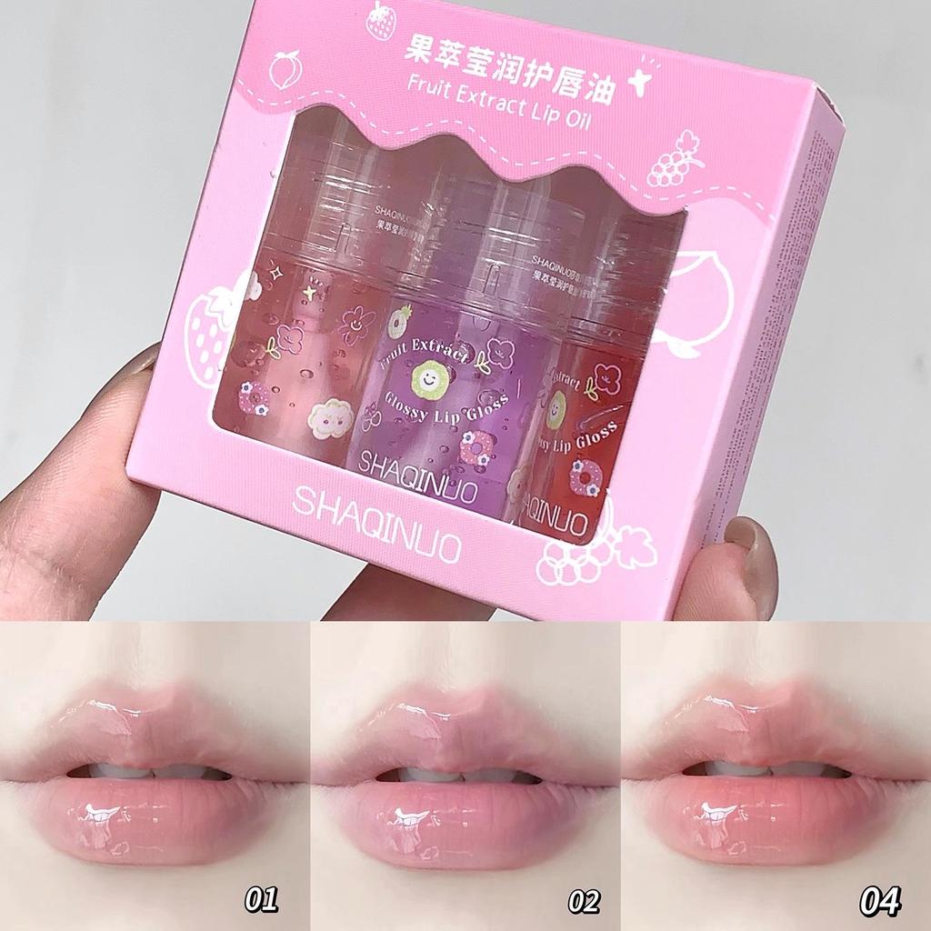 SHAQINUO Strahlendes Frucht-Extrakt Lippenöl-Kapseln: Feuchtigkeitsspendender & Hydratisierender Gloss für rissige Lippen