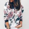 Frauen Elegante Zipper Bomber Jacke Frühling Herbst Floral Bedruckte Jacken Büro Tragen Schlanke Büro Mantel Retro Outwear