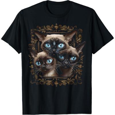 Cute Siamese Cat Art Siamese Cat T-Shirt for Men Women Kids