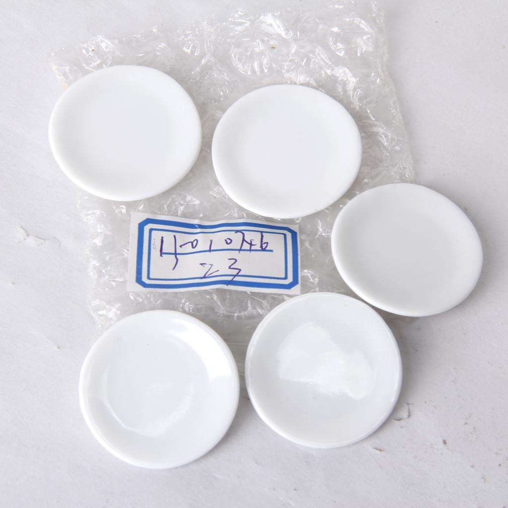 5pcs Dollhouse Miniature White Ceramic Food Plates Kitchen