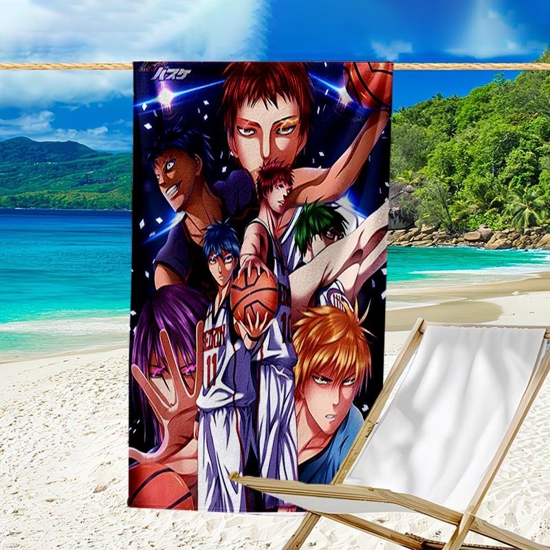 proof beach towel with a Kuroko's Basketball2 pattern - soft,absorbent,quick-drying,machine washable - perfect for swimming,camping,bathing