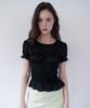 ROLAROLA Smocking Shirring Blouse Black