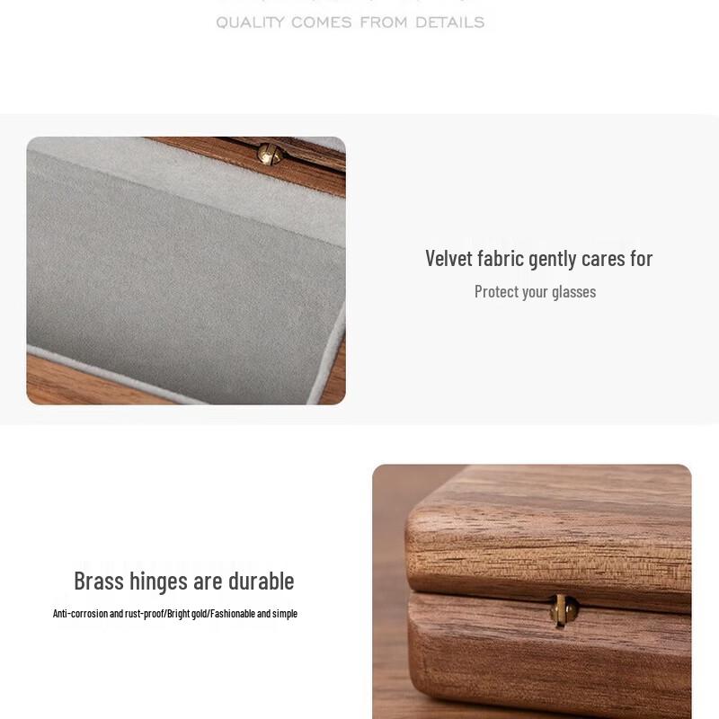 Vintage Drewniane Etui na Okulary