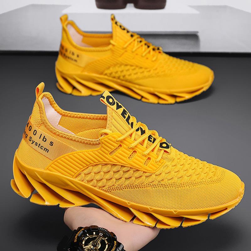 Breathable fly-woven mesh casual sneakers men's shoes fashion casual large size blade cushioning student running shoes