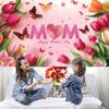 Pink Tulip Flower Background I Love You Best Mom Poster Props  Happy Mother’s Day Decor