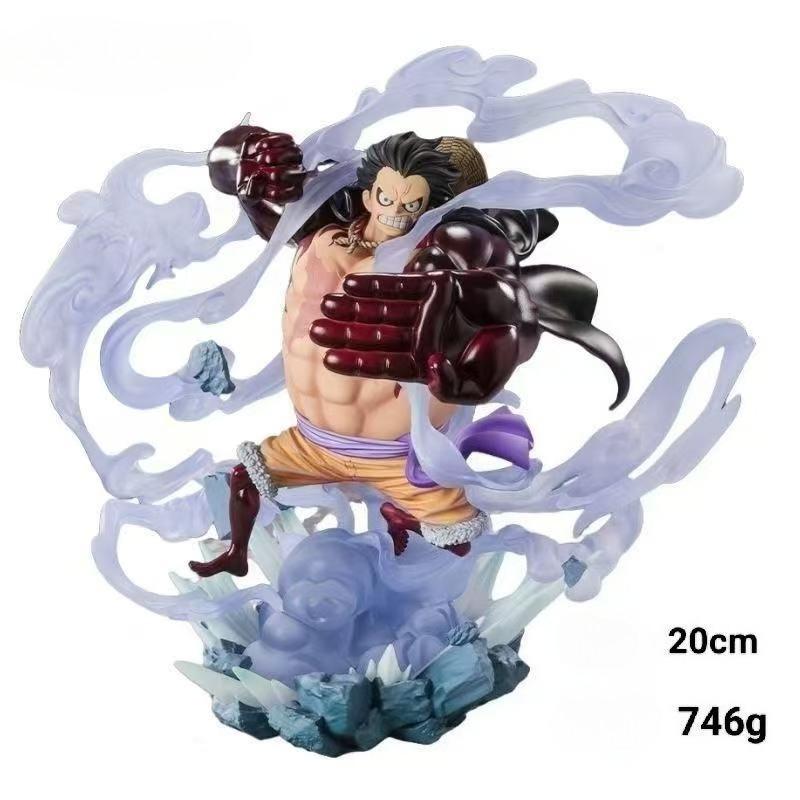 20cm One Piece Anime Model Monkey D. Luffy Gear 4 Model Dolls Action Figurine Gk Luffy Statue Decor Collect Kids Boy Toy Gift