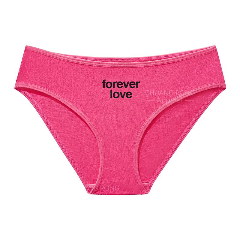 

Summer thin girls underwear, letter print, low waist pure cotton crotch, comfortable and breathable sports briefs without buttocks S