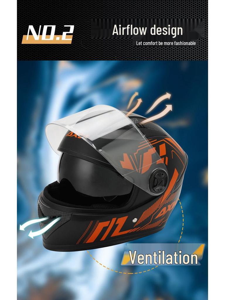 Certified Electric Motorcycle Helmet - Unisex Full Face, All-Season, Winter Warm, Safety Helmet