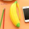 Fashion Silicone Banana Shape Coin Purse Zipper Makeup Brush Bag Storage Pouch