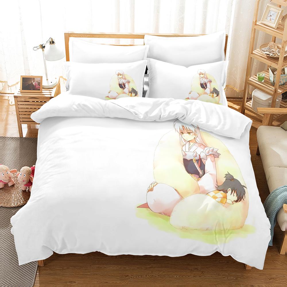 3D Lnuyasha Bedding Sets Duvet Cover Set With Pillowcase Twin Full Queen King Bedclothes Bed Linen