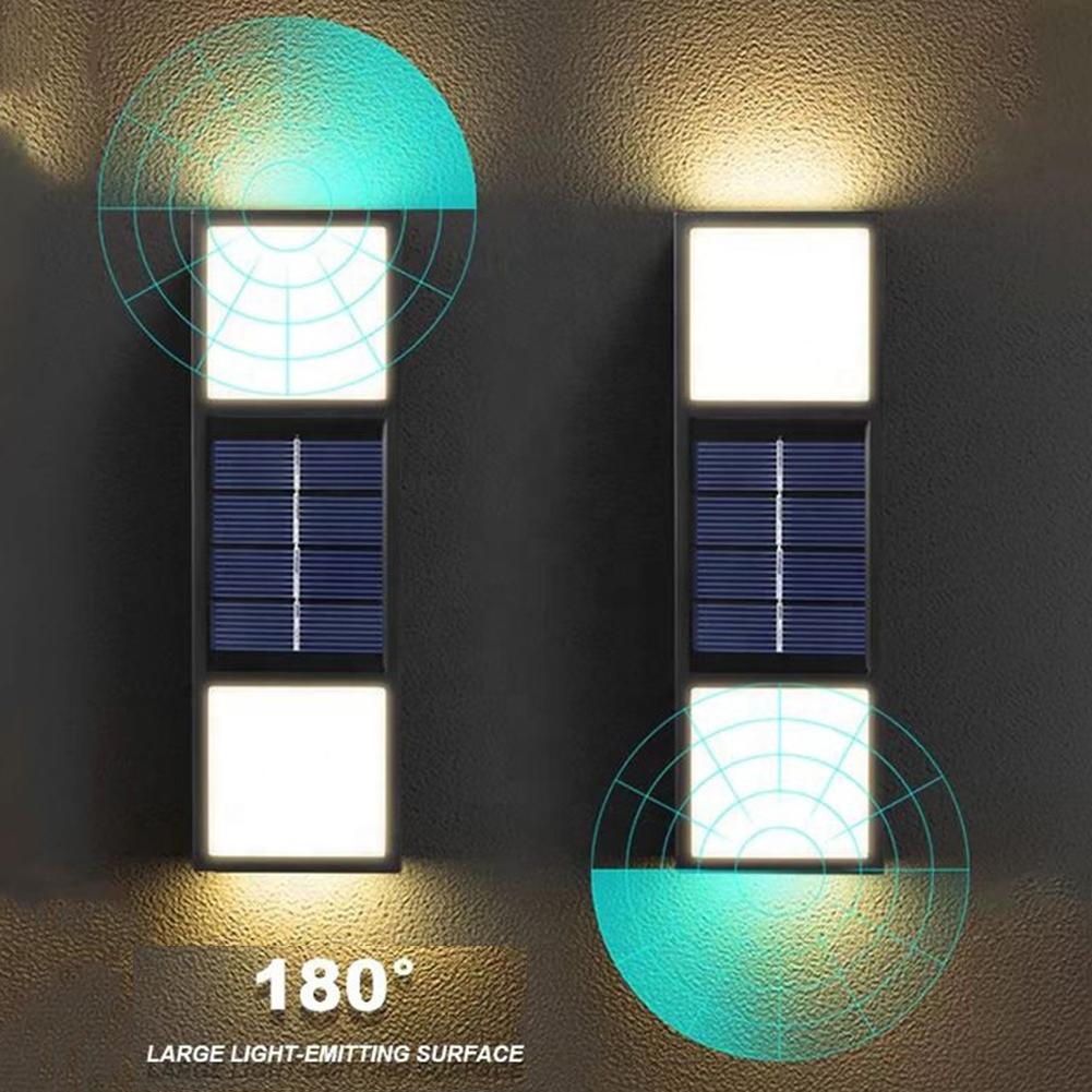2pcs Solar Wall Lamp Ip65 Waterproof Up Down Garden Lights Outdoor Sunlight Lamp Decoration Light