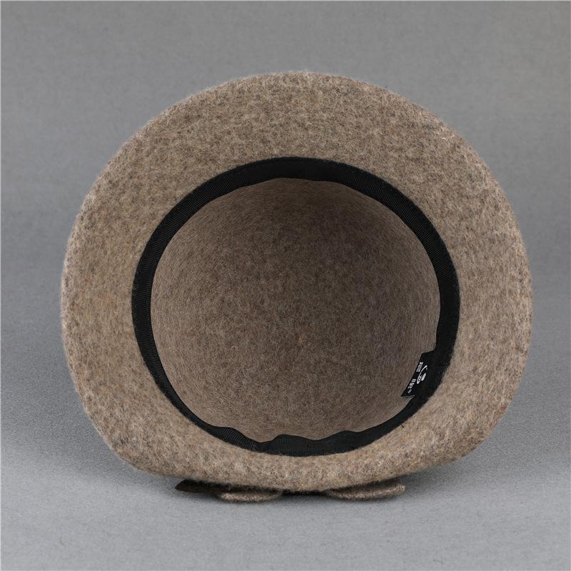 Hat women's autumn and winter woolen woolen basin hat fashion retro temperament socialite top hat bucket hat