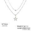 Trendy Clear Zircon Star Pendant Necklaces for Women Stainless Steel Double Chains Necklace Jewelry 2026 Mother's Gift New
