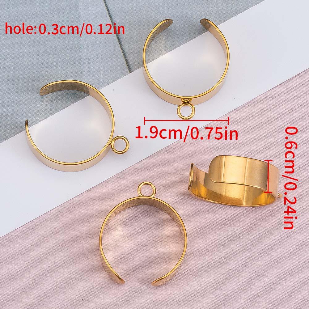 

10Pcs 304 Stainless Steel Open Rings Gold Color U-Shaped With Open Loop 6mm 10mm for Men Women Diy Rings Jewelry Making Supplies