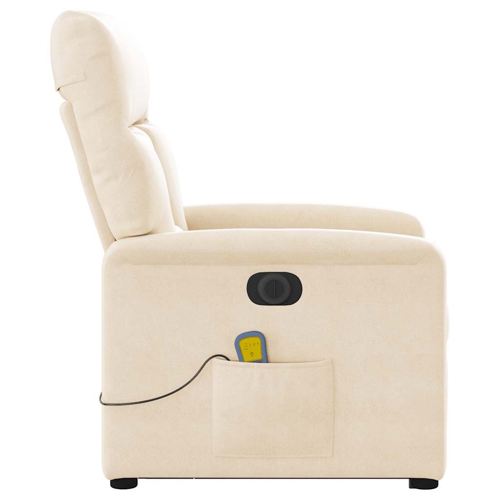 Recliner Chair with Electric Lift Assist Beige Microfiber Fabric