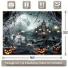 Halloween background cloth, terrifying moonlit party photo background, pumpkin lantern banner decoration in the cemetery