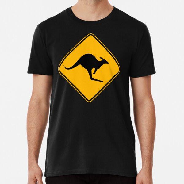 

Kangaroo Crossing Road Sign Australia Funny T-Shirt S-5XL Best T-Shirt L