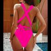 Sexy Deep V Neck Swimwear Backless Bandage One Piece Swimsuit Monokini Badpak Bathing Suit