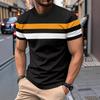Summer Round Neck Short Sleeved Patchwork Contrasting Base Shirt Pullover Thin Casual Men's T-shirts